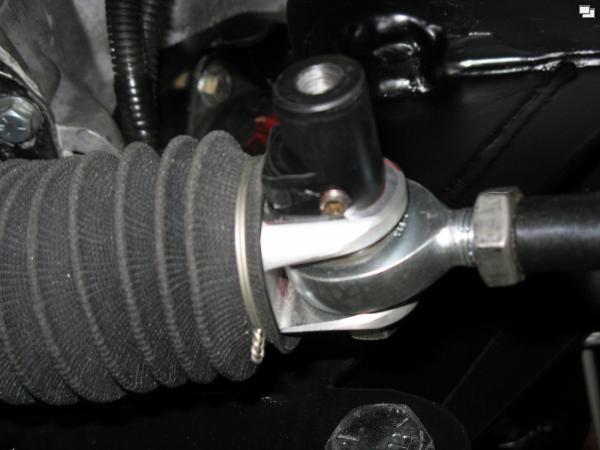mount for Fiero steering dampener. Mount is threaded, set screw and lock tighted in place..jpg